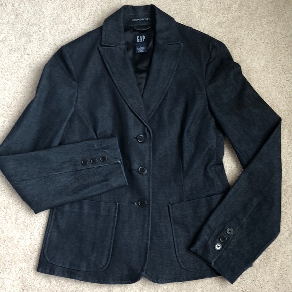 GAP Jackets & Blazers - Gap Stretch Dark Denim Blazer Size 0